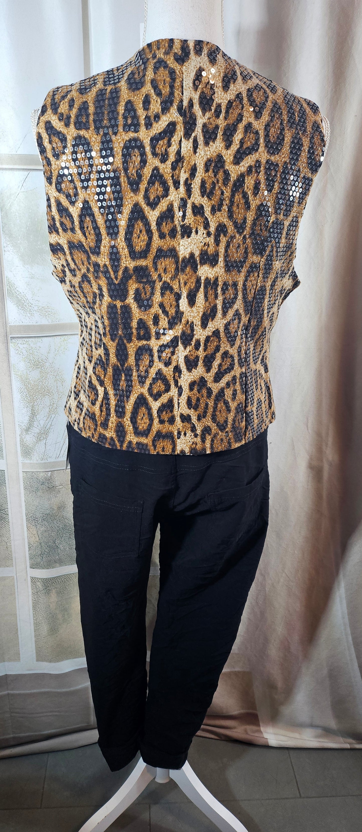 Weste/Gilet "leo" beige/braun/schwarz, Grösse XL von ROSE