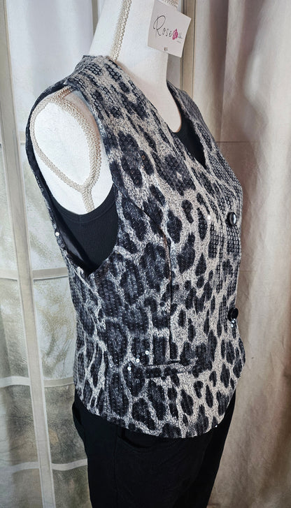 Weste/Gilet "leo" grau/schwarz, Grösse L & XL von ROSE