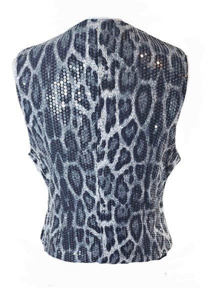 Weste/Gilet "leo" grau/schwarz, Grösse L & XL von ROSE