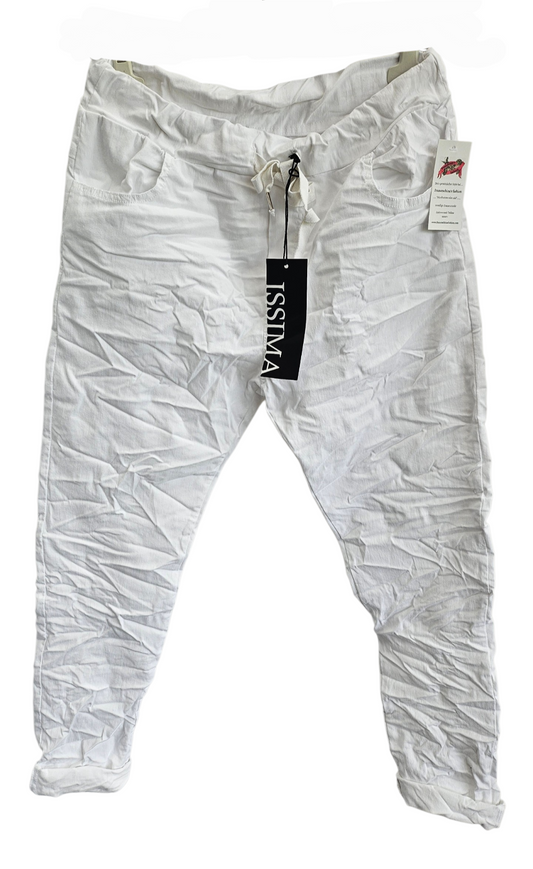 Stretchhose matt, weiss, onsize 38 bis 42/44 von ISSIMA