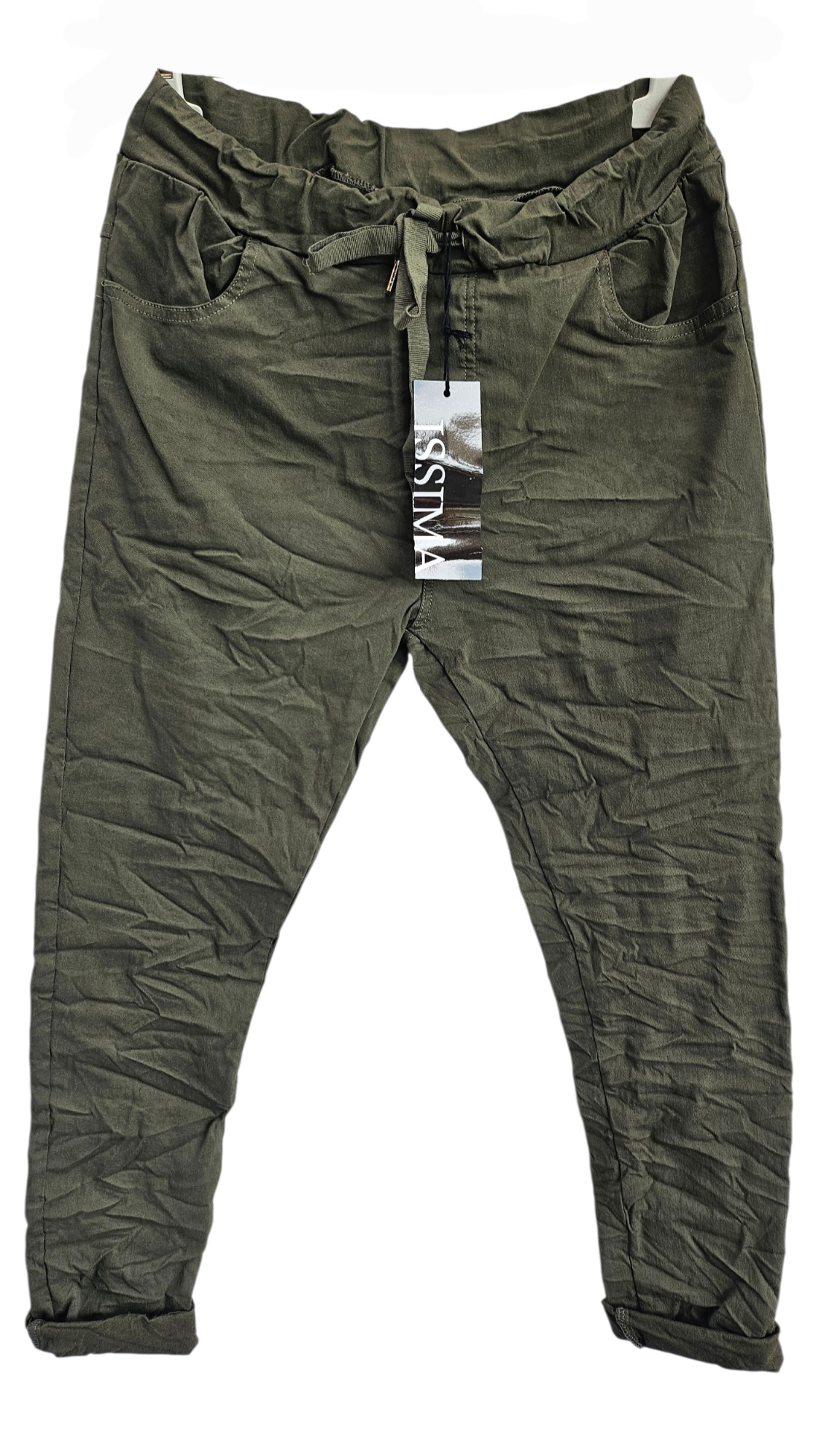 Stretchhose matt, dunkel militärgrün, onesize 38 bis 42/44 von ISSIMA