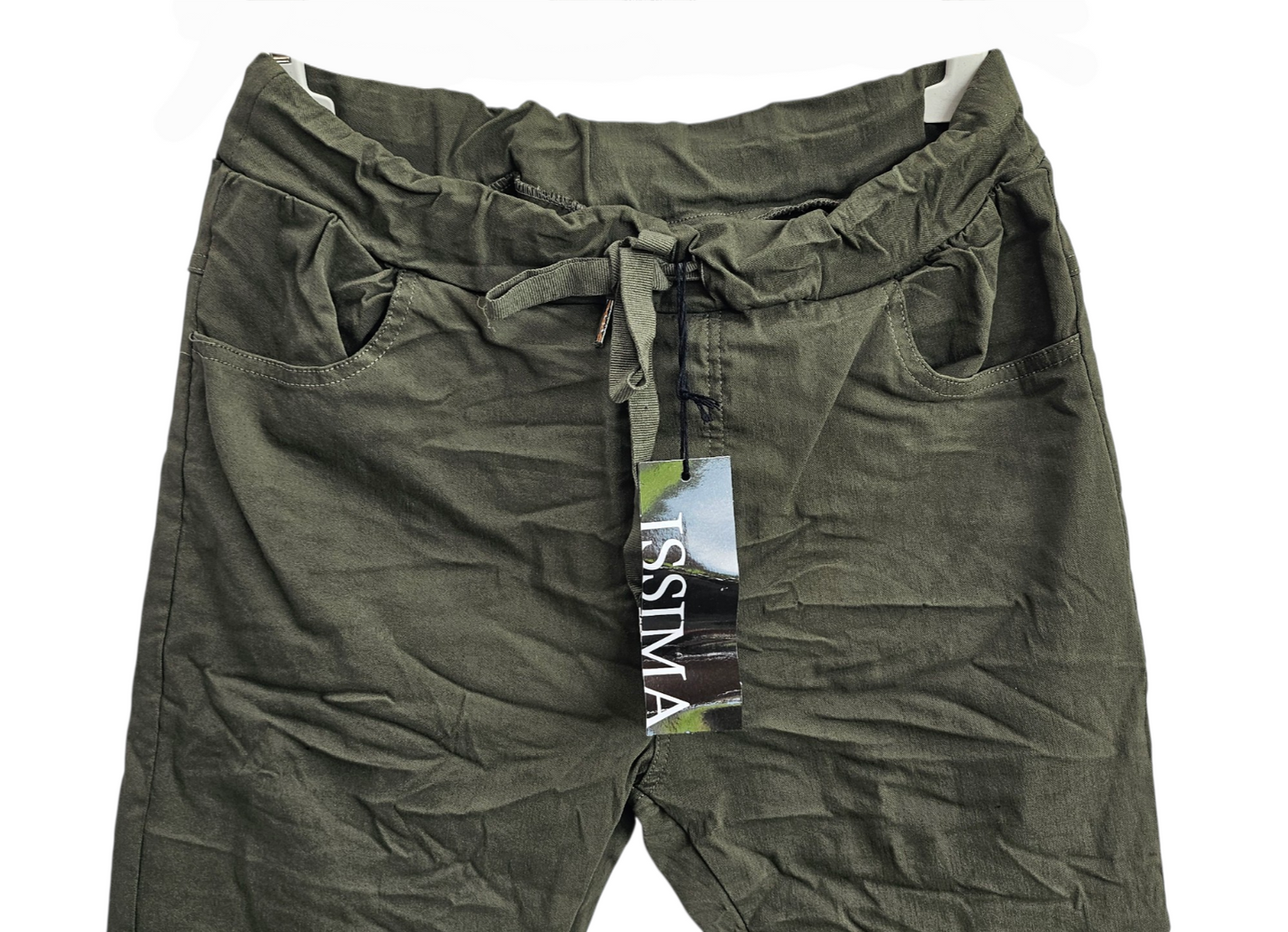 Stretchhose matt, dunkel militärgrün, onesize 38 bis 42/44 von ISSIMA