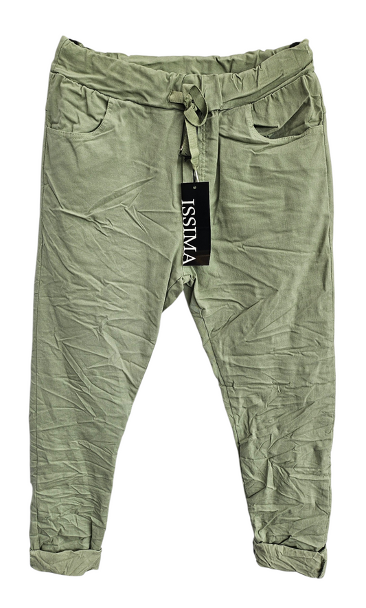 Stretchhose matt, militärgrün, onesize 38 bis 42/44 von ISSIMA