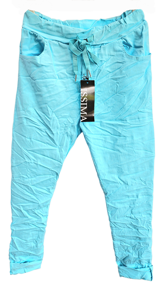 Stretchhose matt, türkis, onesize 38 bis 42/44 von ISSIMA