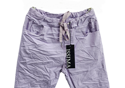 3/4 Shiny-Stretchhose, lila, Grösse onesize 38 bis 42 (knappe 44) von ISSIMA