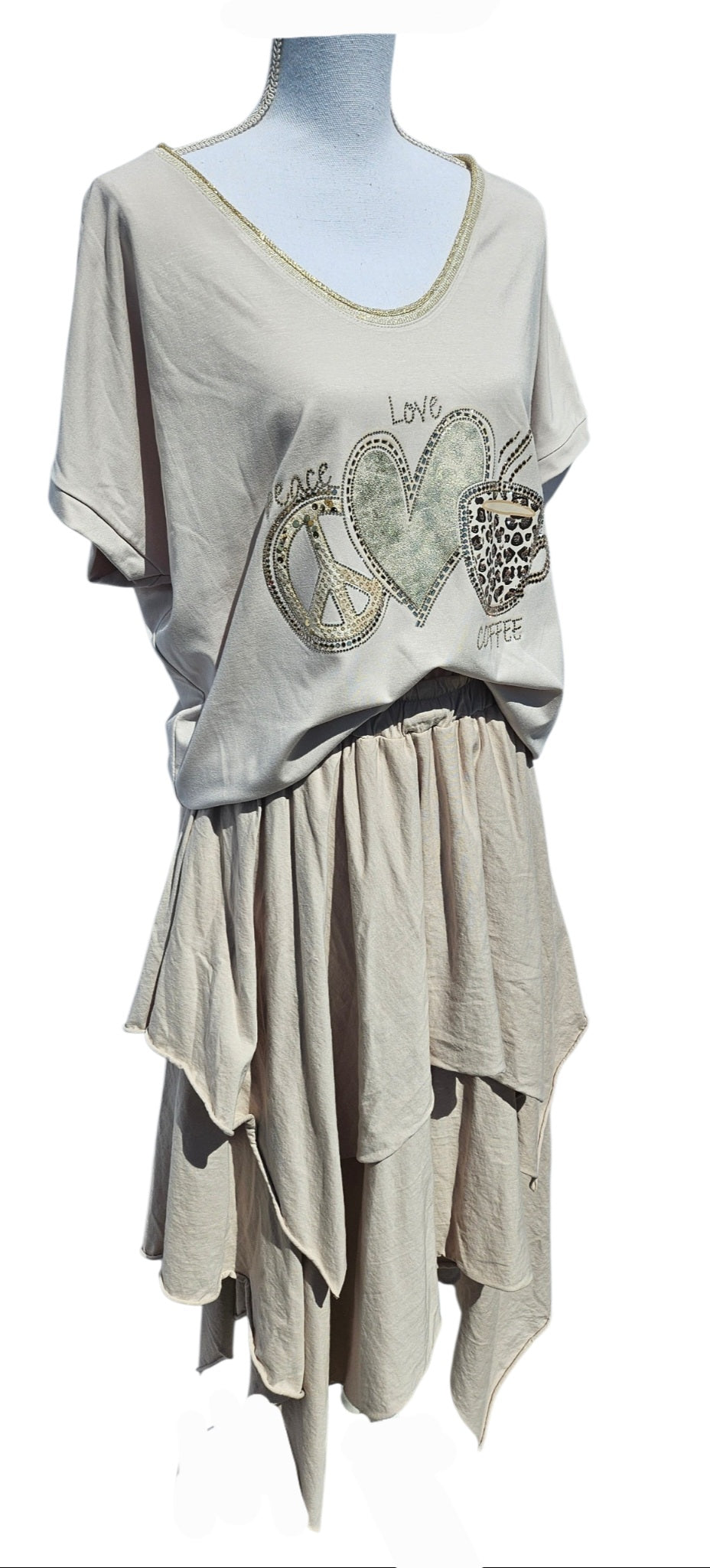 Jupe/Rock, beige, Grösse onesize 38 bis 42/44 von ISSIMA