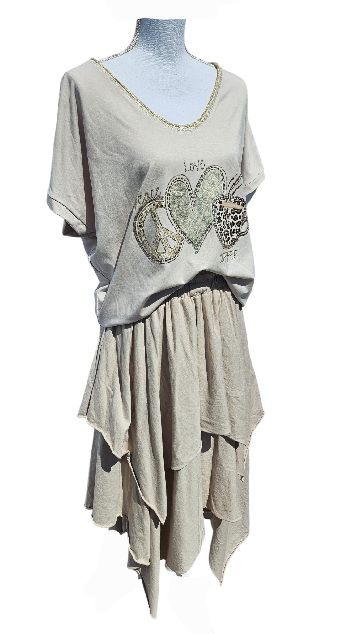 Tshirt "Coffee", Gr. onesize 38 bis 42 (knapp 44) von ISSIMA
