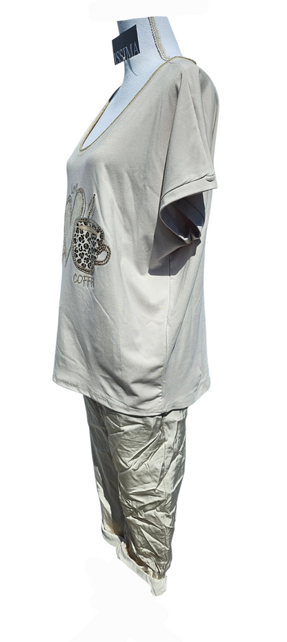 Tshirt "Coffee", Gr. onesize 38 bis 42 (knapp 44) von ISSIMA
