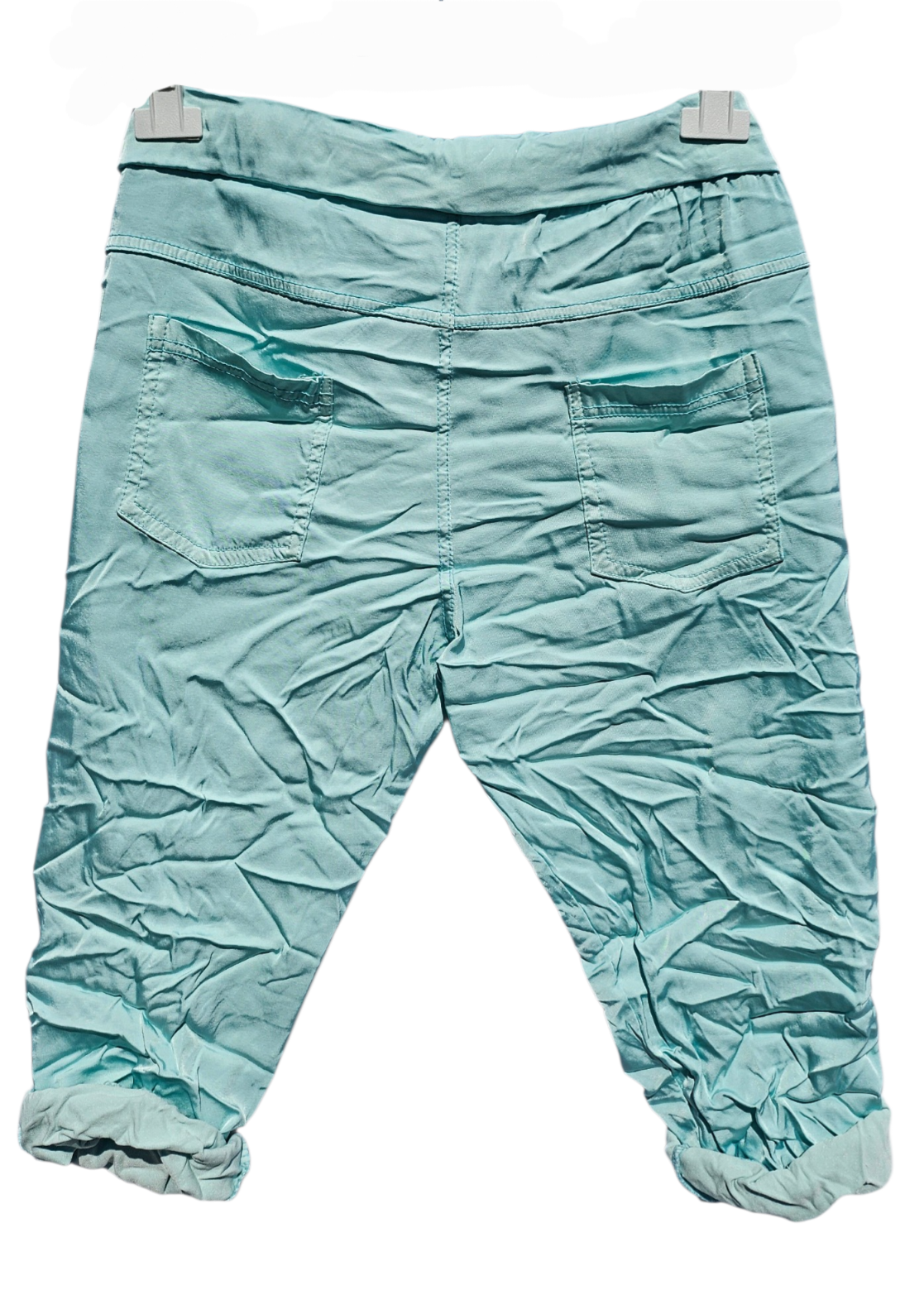 3/4 Shiny-Stretchhose, wassergrün, Grösse onesize 38 bis 42 (knappe 44) von ISSIMA