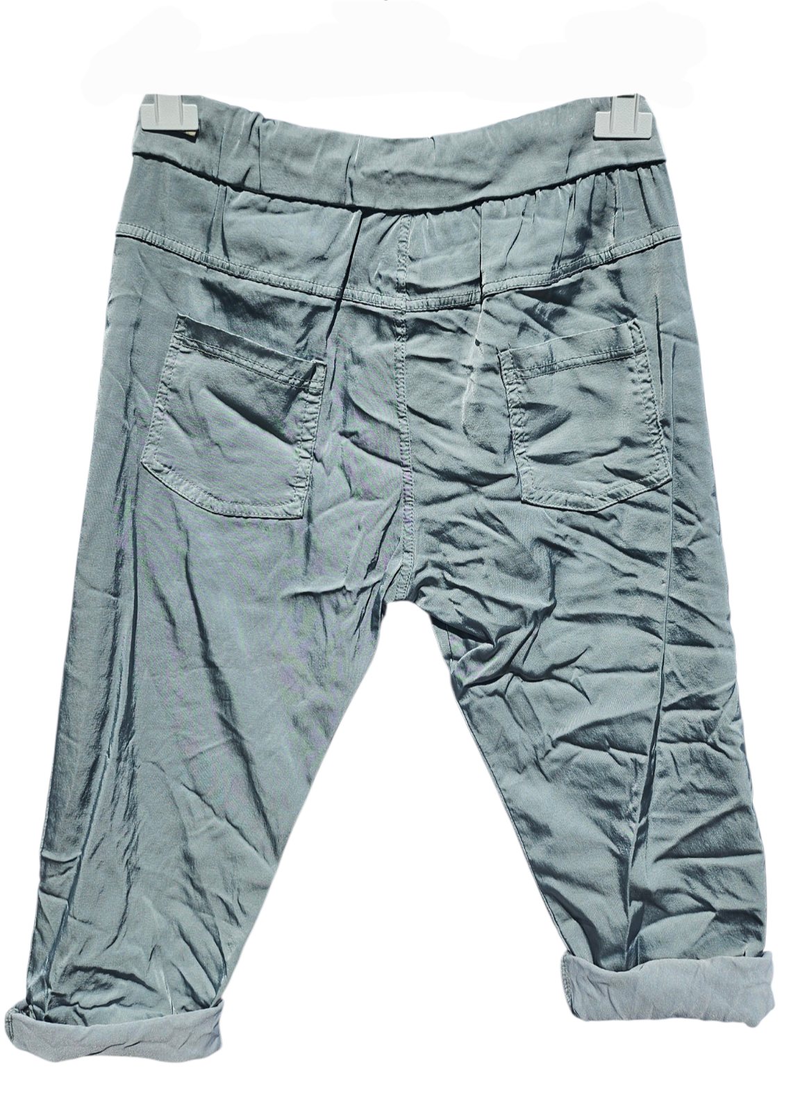3/4 Shiny-Stretchhose, grau, Grösse onesize 38 bis 42 (knappe 44) von ISSIMA