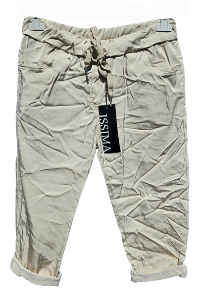 3/4 Shiny-Stretchhose, beige, Grösse onesize 38 bis 42 (knappe 44) von ISSIMA