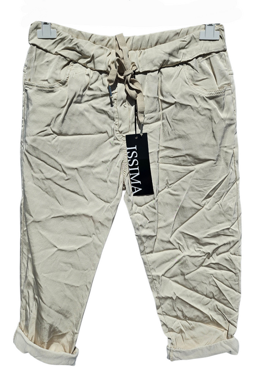 3/4 Shiny-Stretchhose, beige, Grösse onesize 38 bis 42 (knappe 44) von ISSIMA