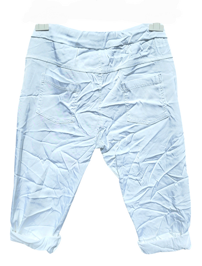 3/4 Shiny-Stretchhose, weiss, Grösse onesize 38 bis 42 (knappe 44) von ISSIMA