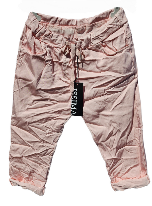 3/4 Shiny-Stretchhose, rosa, Grösse onesize 38 bis 42 (knappe 44) von ISSIMA