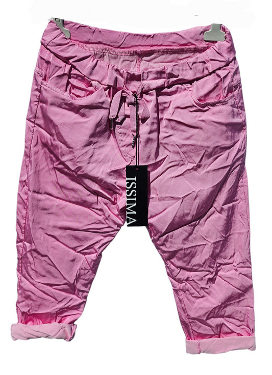 3/4 Shiny-Stretchhose, barbie pink, Grösse onesize 38 bis 42 (knappe 44) von ISSIMA