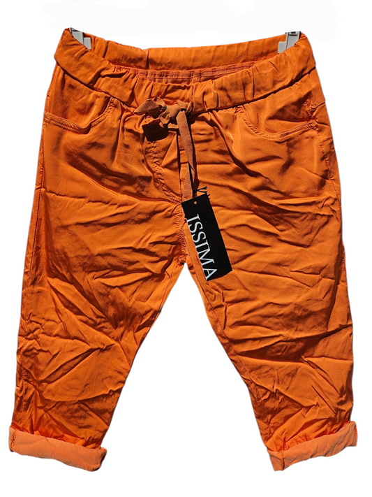 3/4 Shiny-Stretchhose, orange, Grösse onesize 38 bis 42 (knappe 44) von ISSIMA