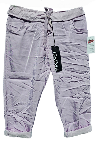 3/4 Shiny-Stretchhose, lila, Grösse onesize 38 bis 42 (knappe 44) von ISSIMA