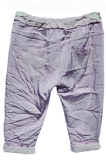 3/4 Shiny-Stretchhose, lila, Grösse onesize 38 bis 42 (knappe 44) von ISSIMA
