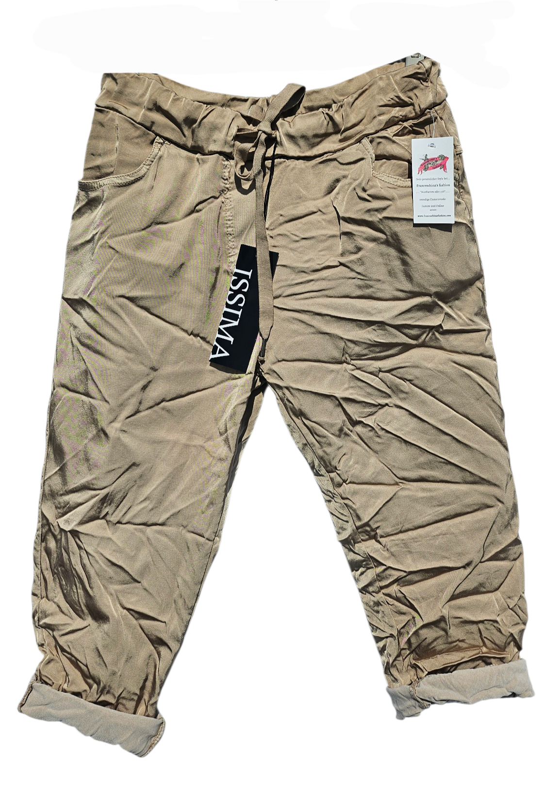 3/4 Shiny-Stretchhose, gold, Grösse onesize 38 bis 42 (knappe 44) von ISSIMA