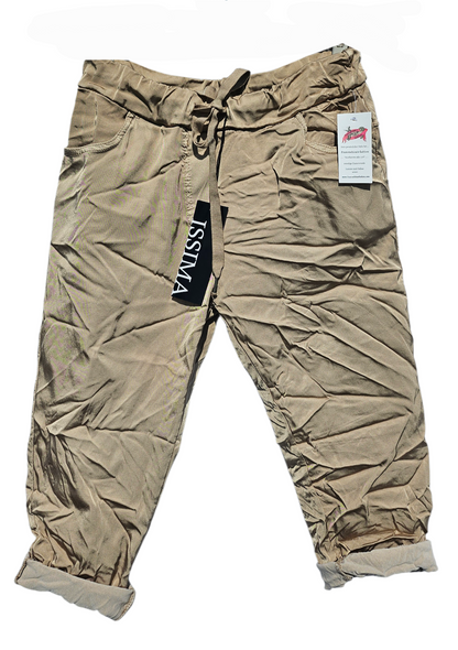 3/4 Shiny-Stretchhose, gold, Grösse onesize 38 bis 42 (knappe 44) von ISSIMA