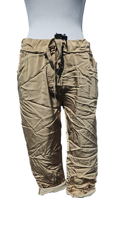 3/4 Shiny-Stretchhose, gold, Grösse onesize 38 bis 42 (knappe 44) von ISSIMA