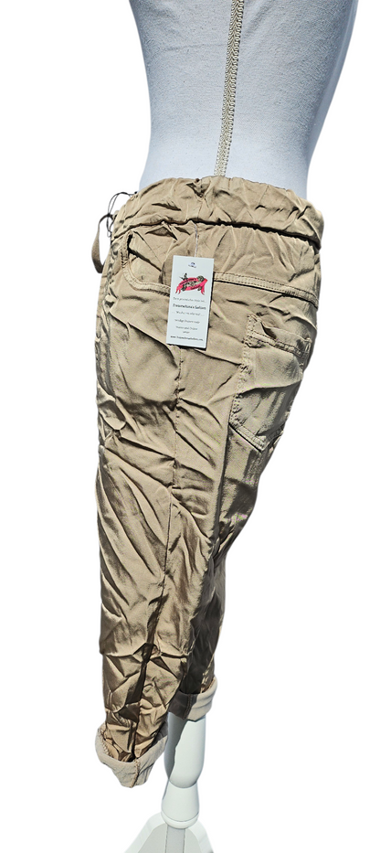 3/4 Shiny-Stretchhose, gold, Grösse onesize 38 bis 42 (knappe 44) von ISSIMA