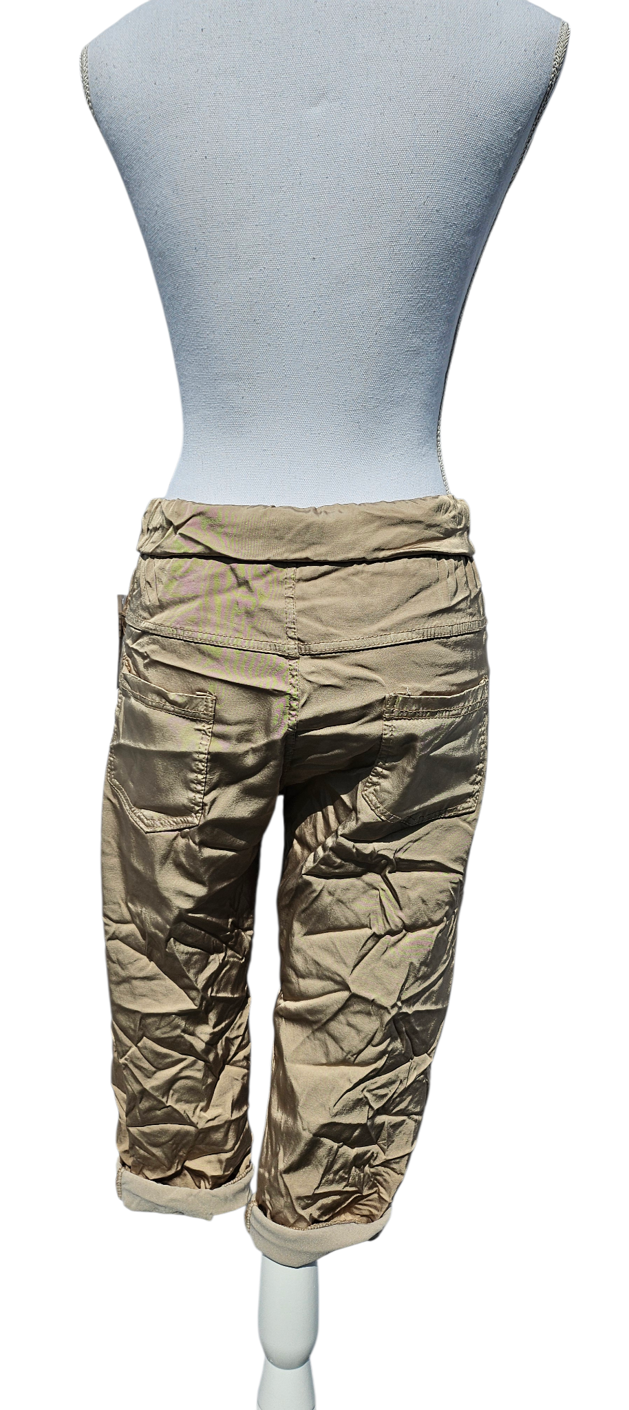 3/4 Shiny-Stretchhose, gold, Grösse onesize 38 bis 42 (knappe 44) von ISSIMA