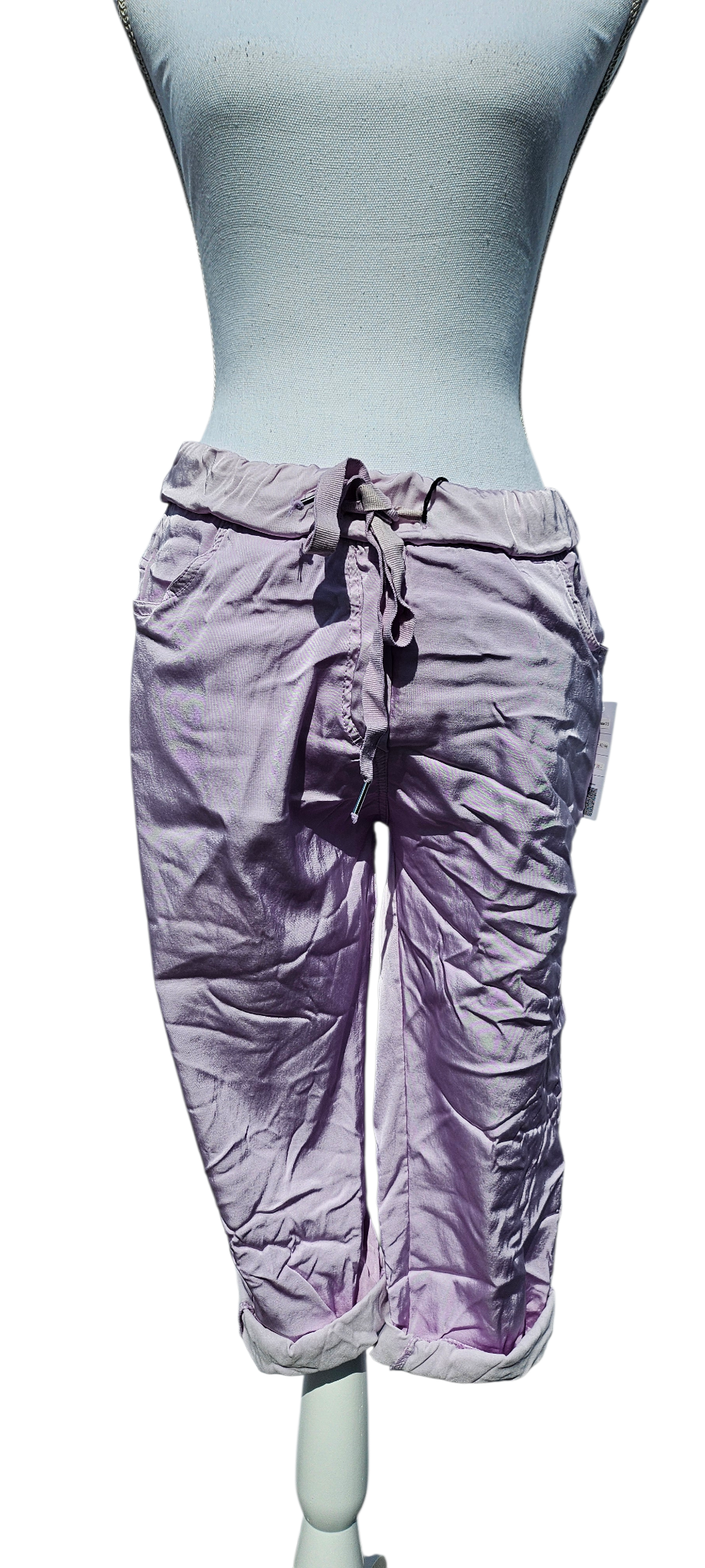 3/4 Shiny-Stretchhose, lila, Grösse onesize 38 bis 42 (knappe 44) von ISSIMA