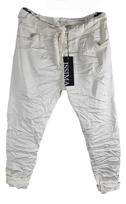 Shiny-Stretchhose, wollweiss, Grösse onesize 38 bis 42/44 von ISSIMA