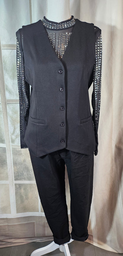 Weste/Gilet schwarz, Grösse S/M & M/L von ROSE
