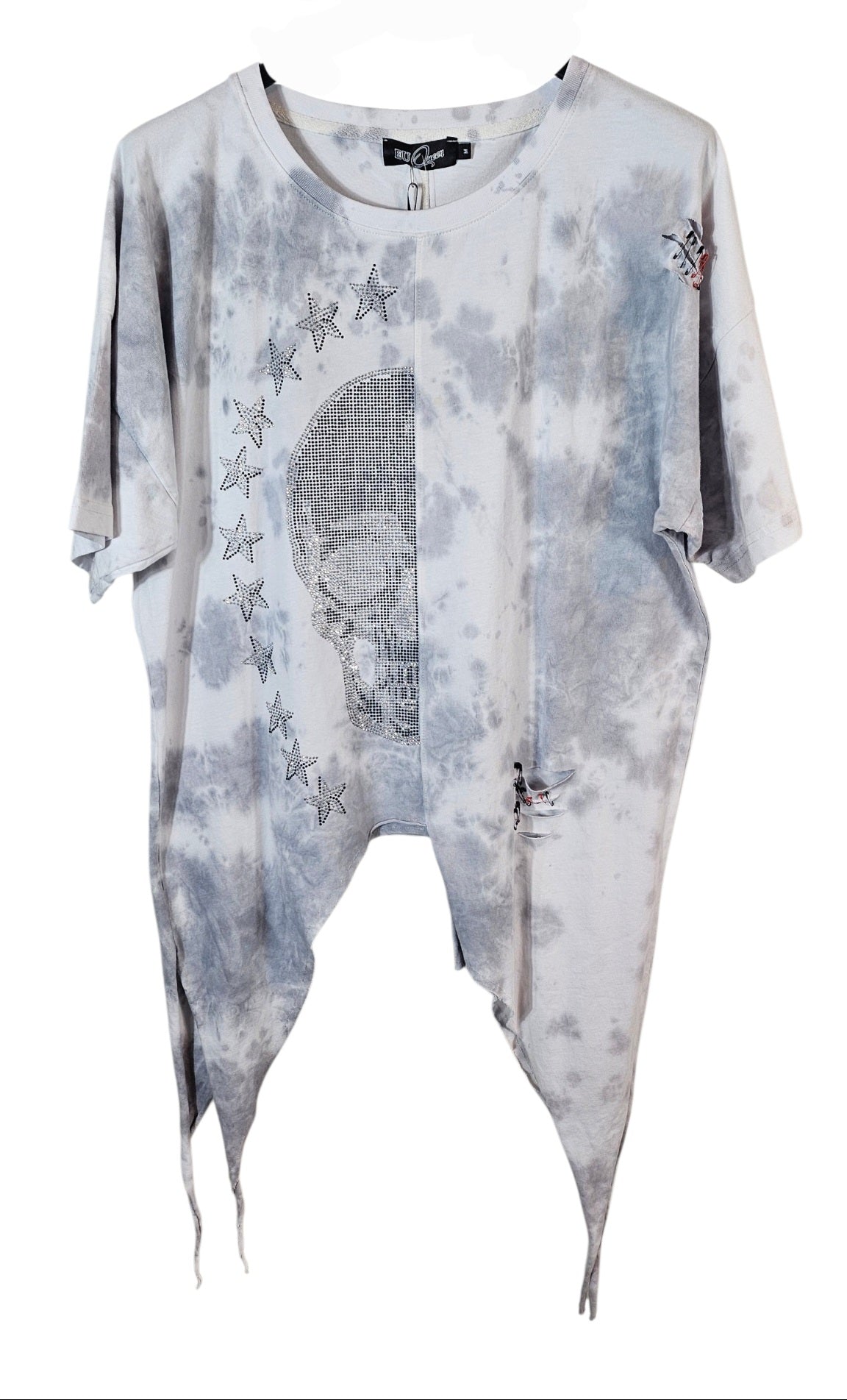 Tshirt grau/weiss "Skull", Grösse S, M, L & XL von EU-QUEEN