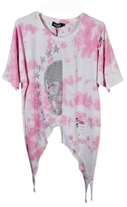 Tshirt rosa/weiss "Skull", Grösse M & XL von EU-QUEEN