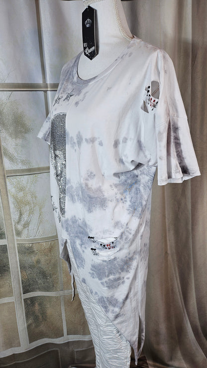 Tshirt grau/weiss "Skull", Grösse S, M, L & XL von EU-QUEEN