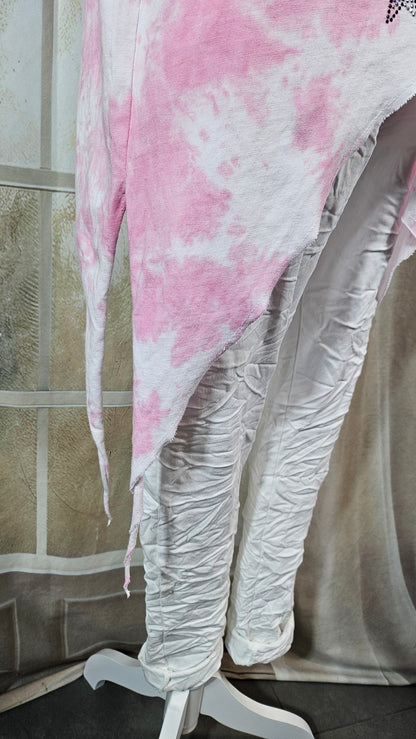 Tshirt rosa/weiss "Skull", Grösse M & XL von EU-QUEEN