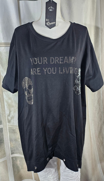 Tshirt "Dream" schwarz, Grösse L & XL (oversize geschnitten) von EU-QUEEN