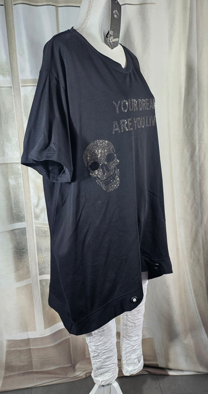 Tshirt "Dream" schwarz, Grösse L & XL (oversize geschnitten) von EU-QUEEN