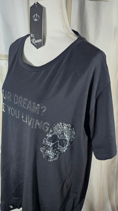 Tshirt "Dream" schwarz, Grösse L & XL (oversize geschnitten) von EU-QUEEN