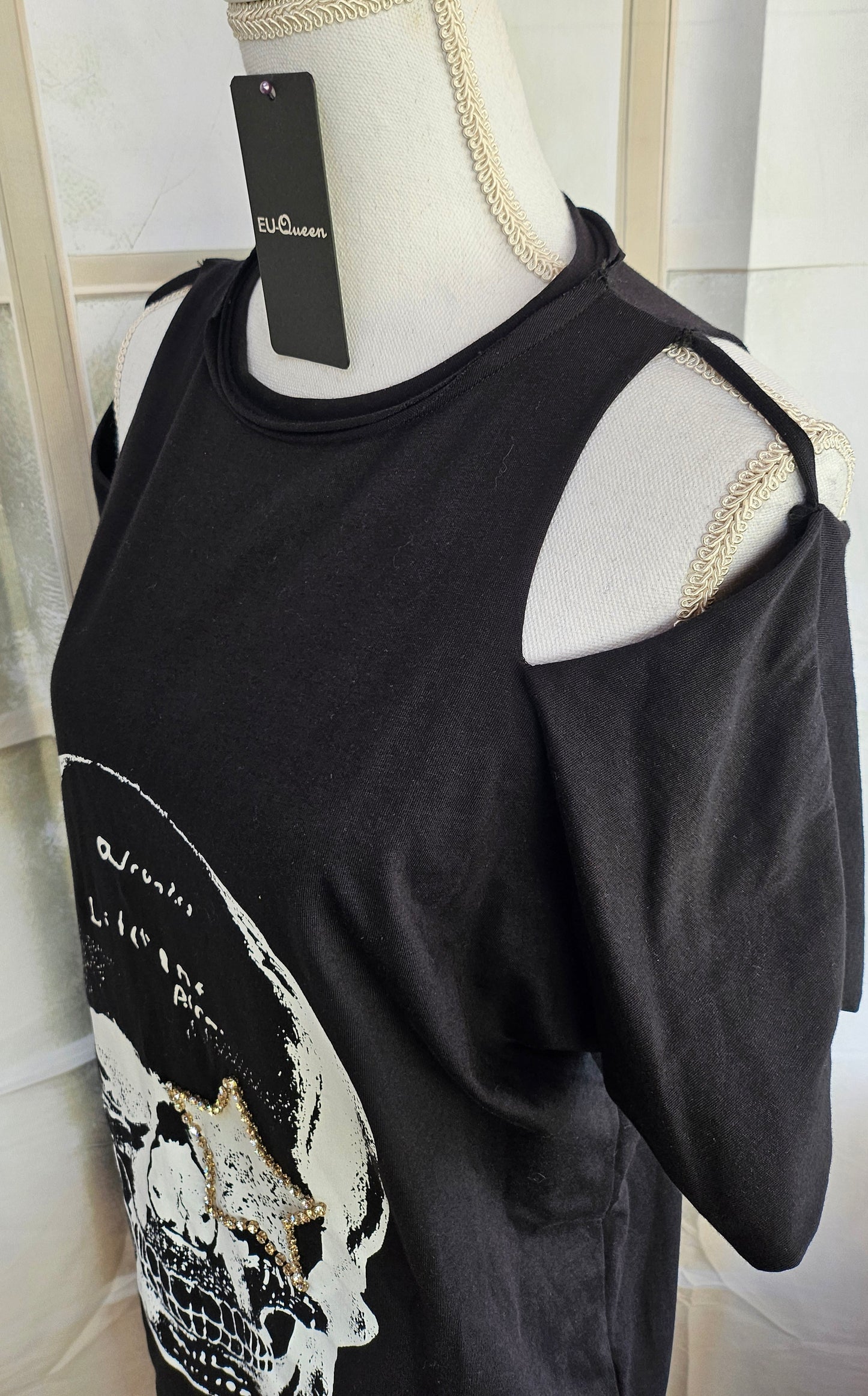Kleid "Skull star" schwarz, Grösse XS & S von EU-QUEEN