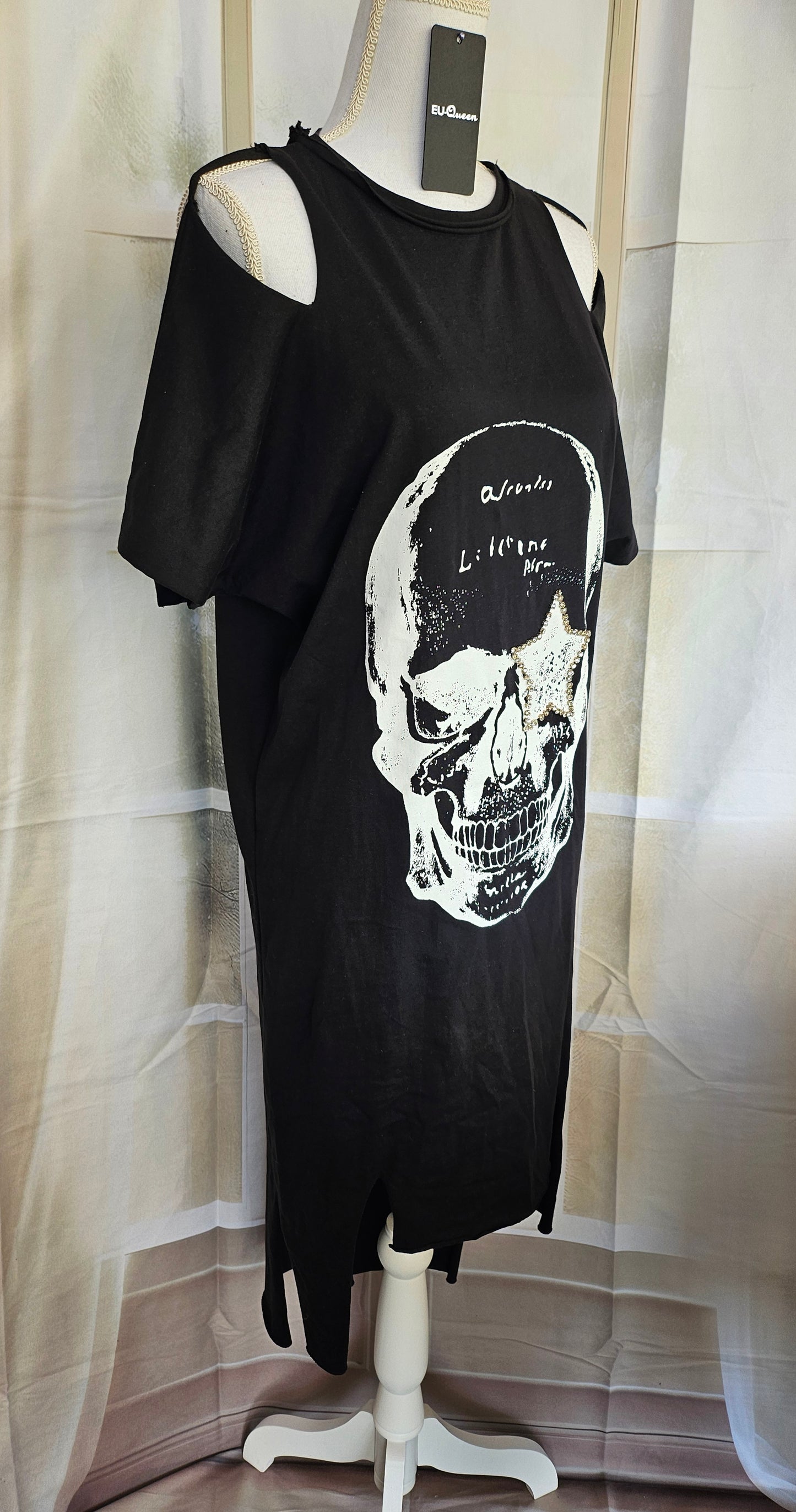 Kleid "Skull star" schwarz, Grösse XS & S von EU-QUEEN
