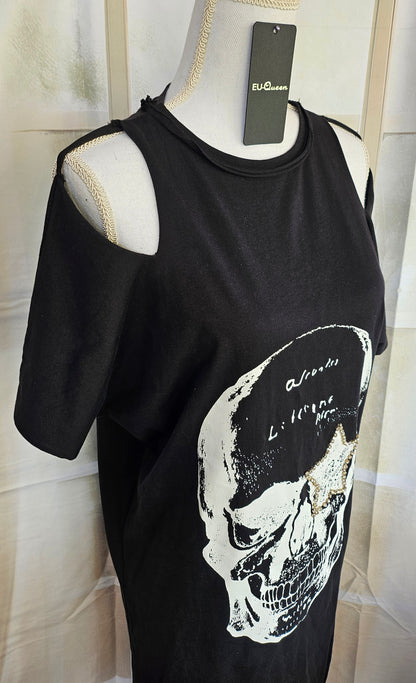 Kleid "Skull star" schwarz, Grösse XS & S von EU-QUEEN