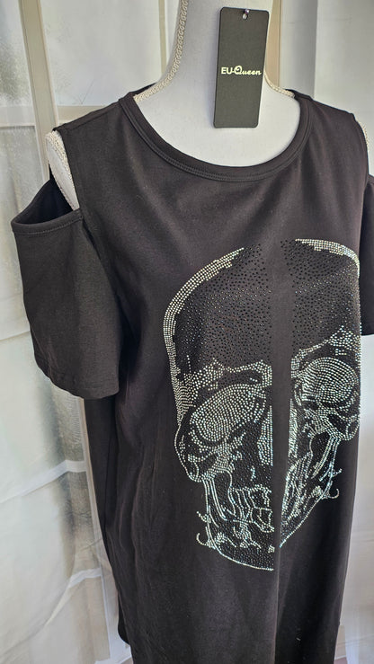 Kleid "Skull" schwarz, Grösse M, L & XL von EU-QUEEN