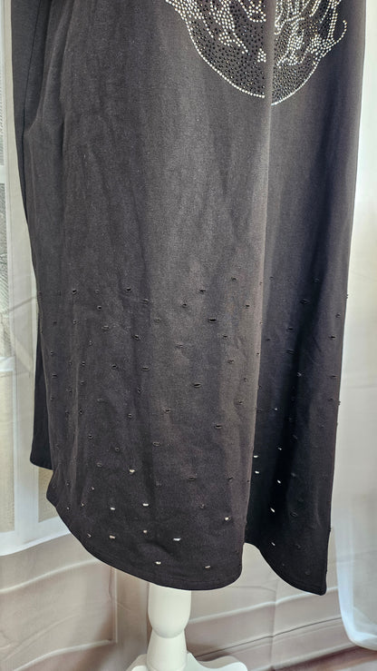 Kleid "Skull" schwarz, Grösse M, L & XL von EU-QUEEN