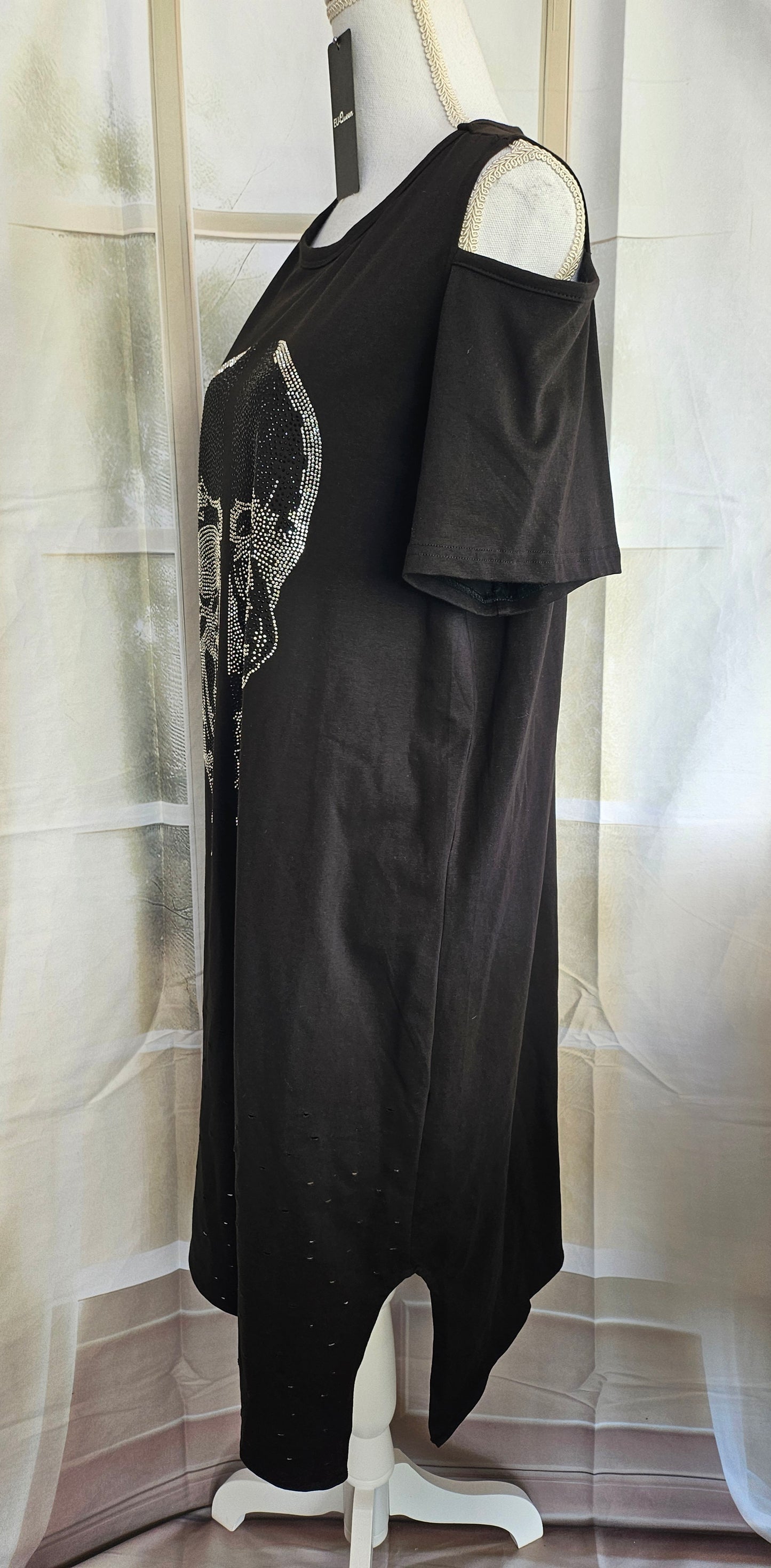 Kleid "Skull" schwarz, Grösse M, L & XL von EU-QUEEN