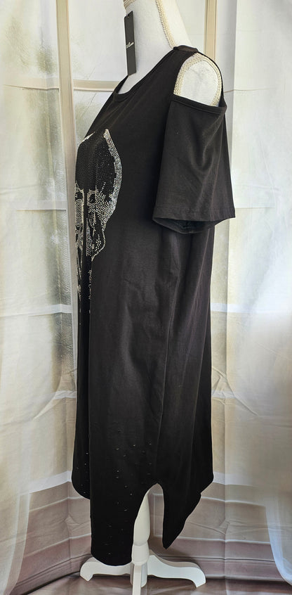 Kleid "Skull" schwarz, Grösse M, L & XL von EU-QUEEN