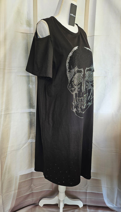 Kleid "Skull" schwarz, Grösse M, L & XL von EU-QUEEN