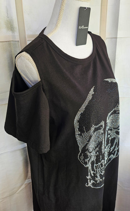 Kleid "Skull" schwarz, Grösse M, L & XL von EU-QUEEN