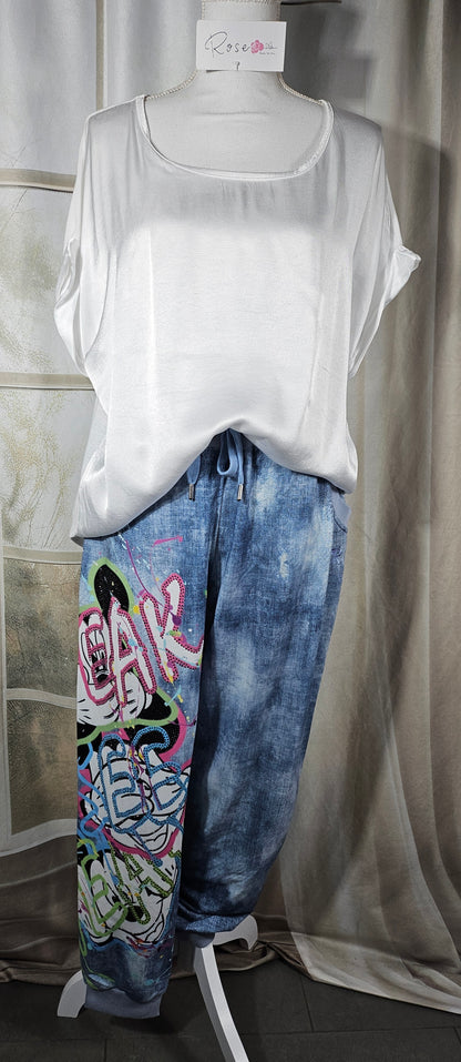 Joggpant/Trainerhose "Mickey", Gr. S/M (36 - 40) von ROSE