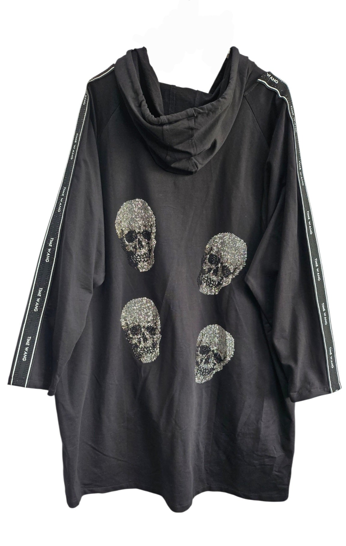 Kapuzencardigan "Skull" schwarz, Grösse L (oversize 44) von EU-QUEEN