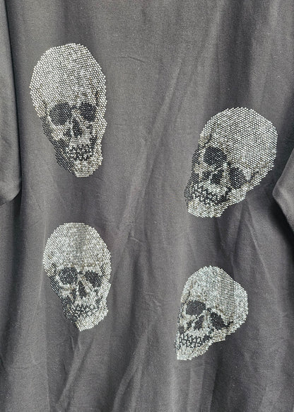 Kapuzencardigan "Skull" schwarz, Grösse L (oversize 44) von EU-QUEEN