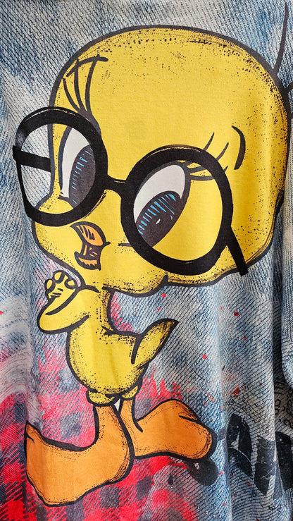 Kapuzenshirt "Tweety" weiss/rot, Grösse onesize bis 44 von ROSE